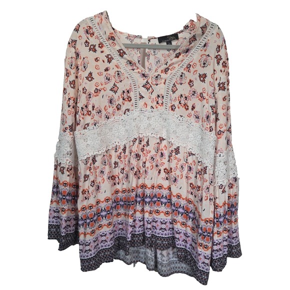 Suzanne Betro Tops - Suzanne Betro Floral ‎ Tunic Blouse Long Sleeve Large